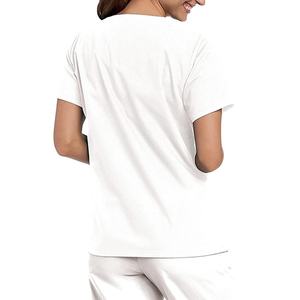 Vestido de manga corta con cuello en V y cintura entallada para mujer, uniforme de servicio de belleza, traje de cuello alto, conjunto de dos piezas, ropa de trabajo 2026 - Product Image 6