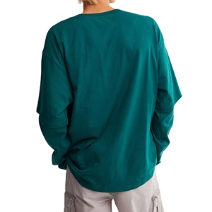 เสื้อยืดแขนยาวผ้าคอตตอน 100% แบบเรียบ ปรับแต่งได้ สองชั้น หนานุ่ม ระบายอากาศดี มีหลายสี - Product Image 2