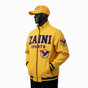 Chaqueta Softshell para Hombre, Poliéster y Elastano, Diseño de Panel Frontal Amarillo, Bordado Chenille, Logotipo Personalizado - Product Image 4