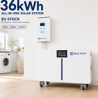 Batterie solaire LiFePO4 36 kWh 51,2 V 720 Ah avec éclairage LED ambiant et onduleur hybride 15 kW pour stockage d'énergie solaire – Stock UE, Allemagne, Pologne
