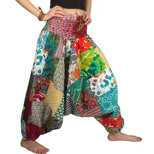 Multi Patch Work Afghani Yoga Trouser for Women Summer Wear Clothes Available at Export Price from Indian Manufacturer