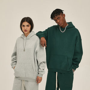 Sweats à capuche unisexes personnalisés 100% coton à fermeture éclair, col à capuche, lourds, surdimensionnés, streetwear, mode, service OEM - Product Image 3
