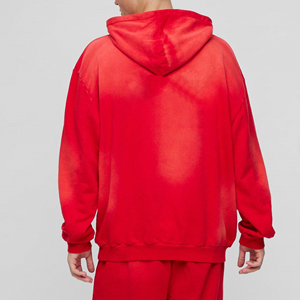 Nouveau à la mode grande taille hommes Sunfade lavage pull à capuche-100% coton décontracté surdimensionné poids lourd à capuche à capuche pour hommes - Product Image 5