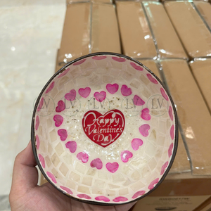 RTS Handcrafted <b>Mother</b> of pearl inlay Coconut Shell Bowl <b>Gift</b> <b>for</b> Valentines Day Eco Friendly Vegan <b>Gifts</b> <b>from</b> Vietnam - Product Image 2