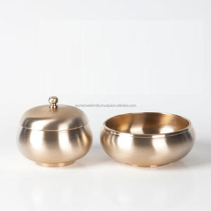 Lot de 2 bols à nourriture en métal de forme personnalisée, faits à la main, de grande taille, parfaits pour les événements de mariage, prix de gros - Product Image 4