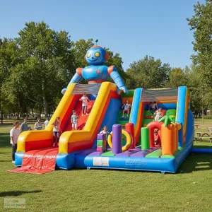 Parque Infantil Inflable Grande con Temática de Robots, Equipo de Entretenimiento para Exteriores - Product Image 6