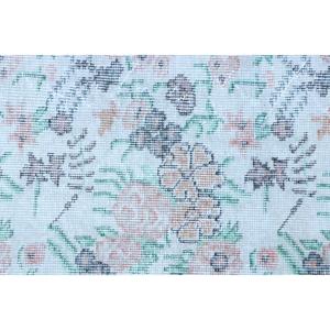 Vintage Turkish Wool <b>Rug</b> <b>Runner</b> 1.5x5.8 ft White Patchwork Design Eco-Friendly Latex Backing - Product Image 5