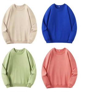 Sudadera de Mujer con Cuello Redondo, Negra, de Felpa, Poliéster/Algodón, Tejido de Punto, Color Sólido, Transpirable, Manga Abullonada, Corte Regular, Informal, para Otoño - Product Image 6