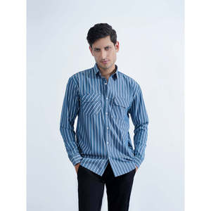 Camisa Casual de Corte Slim para Hombre VADIM de Unze London, Corte Regular, Manga Media, Tela Popelina, Color Liso, Talla 6XL - Product Image 2