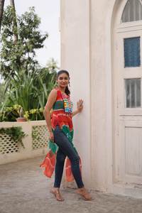 Lanzamiento de una nueva apariencia de fiesta Pur Heavy Faux Georgette Top Plazzo Dupatta Set Top Fabric Heavy Faux Georgette con trabajo pesado - Product Image 2