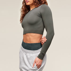 Pantalons de compression pour femmes de haute qualité en gros, manches longues, respirants, imprimés, pour la salle de sport, le fitness, le yoga, la course à pied - Product Image 2