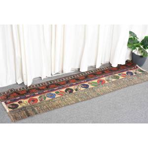Classic Beige 1.4 X 4.8ft Handmade Wool Fur Turkish <b>Rug</b> Rectangular Patchwork Design for Living Room <b>Bedroom</b> Hallway Latex - Product Image 3