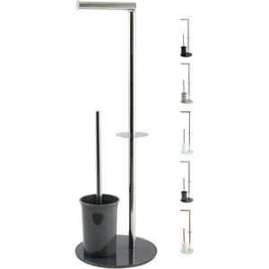 MSV Bergamo - <b>Toilet</b> <b>Brush</b> <b>Holder</b>, Glass, Stainless Steel, Plastic, Grey - Product Image 1