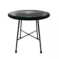 Table de salle à manger de style rétro prête à l'exportation, mobilier de jardin extérieur en acier, table en métal avec structure extérieure, pour plage, cuisine, parc, Espagne
