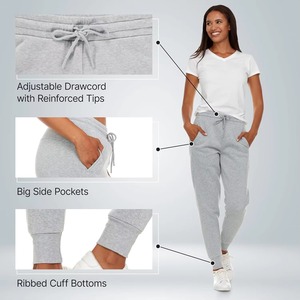 Pantalones Deportivos de Pierna Ancha para Mujer, de Algodón y Felpa, Ropa Deportiva, Pantalones de Chándal para Mujer, Proveedor OEM Personalizado al por Mayor - Product Image 5