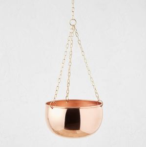 Copper The planter is handcrafted of solid copper Simplistic in form this <b>beautifully</b> crafted receptacle surrounds small plants - Product Image 5