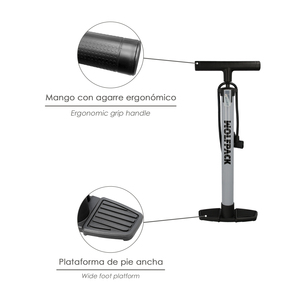 Pompa di gonfiaggio da 5,5 bar. Valvole Schrader e Presta con Adattatori. Base in Plastica - Product Image 3