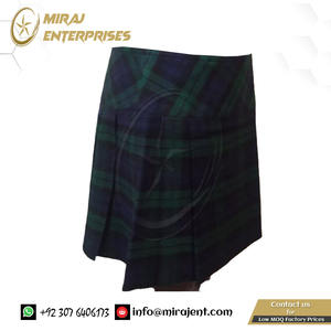 Kilt d'été pour femmes de style vintage, élément de fête mignon avec boucles de bracelet en cuir élastiques rapides et magnifiques en tissu tartan - Product Image 6