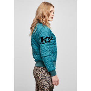 Chaqueta de nailon acolchada con diamantes ligera y delgada para mujer, chaqueta bomber transpirable de poliéster personalizada para mujer, chaquetas cortavientos de secado rápido - Product Image 5