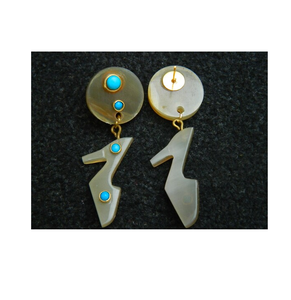 Pendientes de cuerno de estilo vintage con diseño de latón Accesorios hechos a mano Nueva joyería de moda para niñas compromiso Diseño Popular - Product Image 4