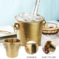 Seau à glace populaire en laiton finition or antique avec poignée, refroidisseur à vin en métal pour bar