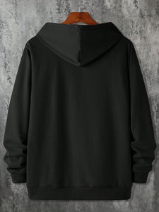 Sweat à capuche en denim de coton de haute qualité pour homme, imprimé floral en relief, col en laine, poches, confortable et élégant - Product Image 2