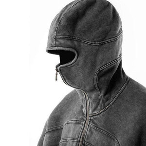 Sweat à capuche zippé intégral pour homme, avec motifs personnalisés et options de couleurs multiples, effet vieilli - Product Image 6