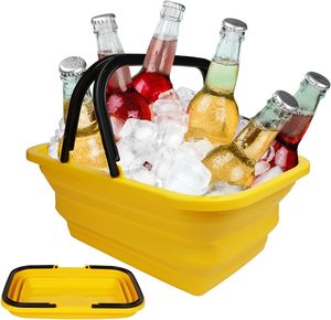 Đóng Mở 10L (2.6 Gallon) Nhựa Di Động Xô Nhỏ Gọn Xử Lý Đa Dụng Có Thể Gập Lại Nước Thùng Cho Cắm Trại Ngoài Trời Xe Cửa Sổ - Product Image 3