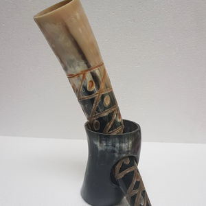 Fait à la main écologique Viking religieux corne de bière tasse d'hydromel naturel avec Logo personnalisé Option cadeau sur le thème nordique pour les hommes Fans - Product Image 4