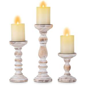 SET of 2 Wedding Decoration Candle Holders Custom Design Manufacturer & Supplier of Wooden Candle Holder/Wooden <b>Candlestick</b> - Product Image 4