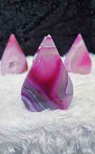 Agate rose à bandes, cristal de flamme poli, décoration d'intérieur, pierre pour la guérison des chakras, énergie spirituelle, Reiki, Feng Shui - Product Image 4
