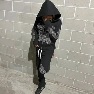 Venta caliente de los hombres Slim Fit Chándal Diseño personalizado con cremallera cómoda Cuello con capucha Patrón sólido para el entrenamiento de invierno - Product Image 4