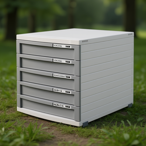 5-<b>Drawer</b> Desktop Organizer HAN CONTUR Polystyrene Housing Light Grey & Dark Grey A4/B4/C4 Sizing - Product Image 3