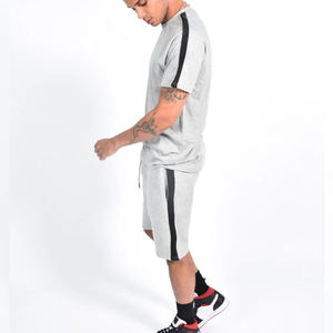 Transpirable 2025 recién llegados conjunto corto de verano Casual personalizado hombres verano 2 piezas camiseta pantalones cortos conjunto - Product Image 4