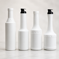Bouteille HDPE 1L à remplissage à chaud avec bouchon à vis pour sauce aux fruits, sirop et jus concentré, impression personnalisée