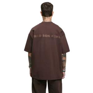 T-shirt surdimensionné Core marron 300 GSM Jersey de coton de poids moyen Coupe décontractée Boxy Épaule tombante Cou côtelé Streetwear de luxe - Product Image 2