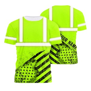 Hola visibilidad sublimación ropa de trabajo seguridad exterior reflectante construcción camiseta para hombres - Product Image 5