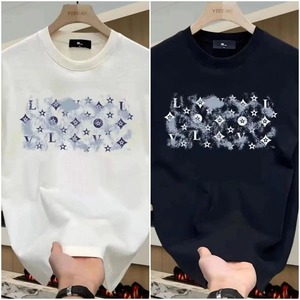Nouveau T-shirt décontracté écologique d'été pour homme, marque de luxe, manches courtes, col roulé, imprimé à pois sur le devant, polyester/coton - Product Image 3