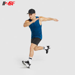 Wholesale New Men's Workout Tank <b>Tops</b> Sports Fitness Wear with Soft <b>Mesh</b> Color Panels - Product Image 4