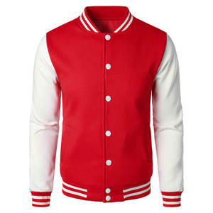 Chaqueta Universitaria de Lana y Cuero de la Mejor Calidad, con Botones Delanteros, Logotipo Bordado, Chaqueta Deportiva de Béisbol para Hombre - Product Image 1