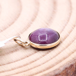 Vente en gros de pendentif en pierre précieuse rubis naturel taillé en or jaune massif 14 carats serti de lunette bijoux faits à la main pour femmes pour les fêtes - Product Image 6