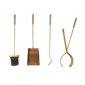 Ensemble d'outils de feu en laiton audacieux avec une finition lisse et une forme équilibrée parfait pour les maisons majestueuses ou les coins de cheminée rustiques - Product Image 6