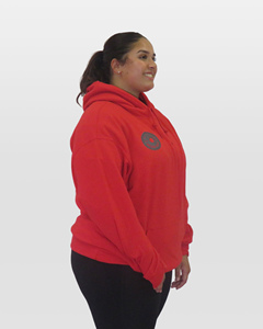 Vente en gros de sweat à capuche femme rouge classique surdimensionné avec fermeture éclair nouveau design épaule tombante anti-rides respirant col à capuche vierge - Product Image 6