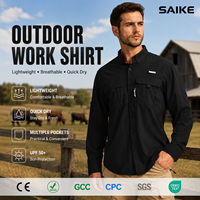 Chemise de pêche multi-poches personnalisée pour homme, manches longues, légère, boutonnée, vêtement de travail utilitaire pour les marques d'extérieur, vente en gros