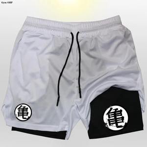 Short de course Anime Hommes Fitness Gym Training 2 en 1 Short de sport Quick Dry Workout Jogging Double Deck Shorts - Product Image 2