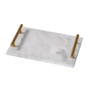 Plateau de service de cuisine de taille personnalisée au design exclusif avec poignée métallique dorée pour un usage domestique avec couteau tranchant caractéristique décorative - Product Image 2