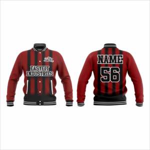 Veste universitaire coupe-vent pour homme sur mesure, style streetwear, avec fermeture éclair, poignets et ourlet côtelés, en polyester/coton - Product Image 3