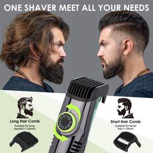 Recortadora de Barba para Hombre con Aspiradora Integrada, 20 Estilos Ajustables, Cortadora de Bigote, Patillas y Vello Facial, Alimentación por Batería USB - Product Image 6