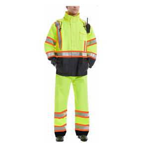 Ensemble veste et pantalon haute visibilité avec logo personnalisé pour hommes Vêtements de travail réfléchissants pour le divertissement sportif Combinaison de travail de sécurité dans la construction Logo personnalisé - Product Image 4