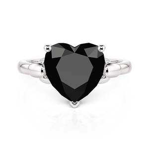 Bague de fiançailles Jeulia Simple Chain Onyx Black Heart Solitaire - Product Image 2